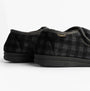 Dr Keller DARREN VELC Mens Touch Fasten Slippers Grey side view showing textured upper and slip-on design.