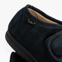 Dr Keller DARREN VELC Mens Slippers Navy detail view showcasing the interior textile lining and upper material.