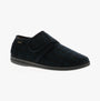 Dr Keller DARREN VELC Mens Slippers Navy side view showing textile upper and slip-on design.