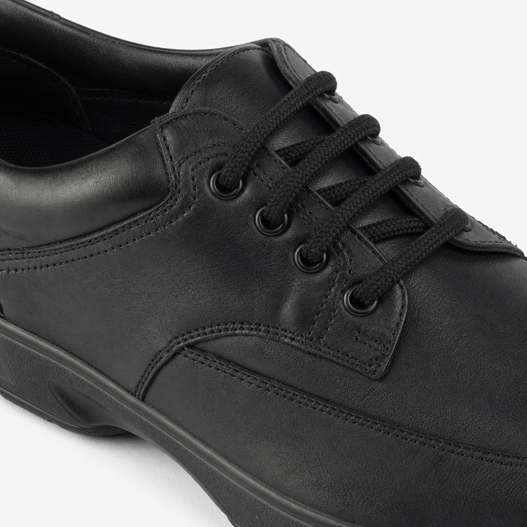 Dr Keller BRIAN Mens Leather Comfort Fit Lace-Up Shoes Black