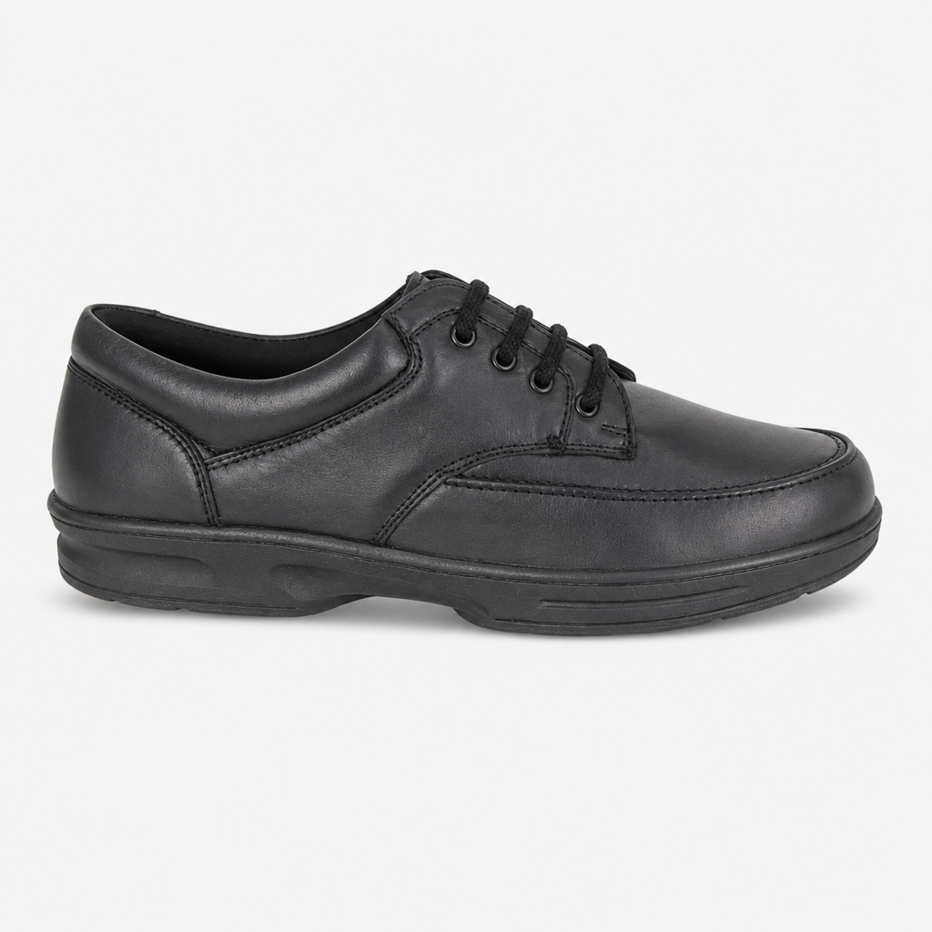 Dr Keller BRIAN Mens Leather Comfort Fit Lace-Up Shoes Black