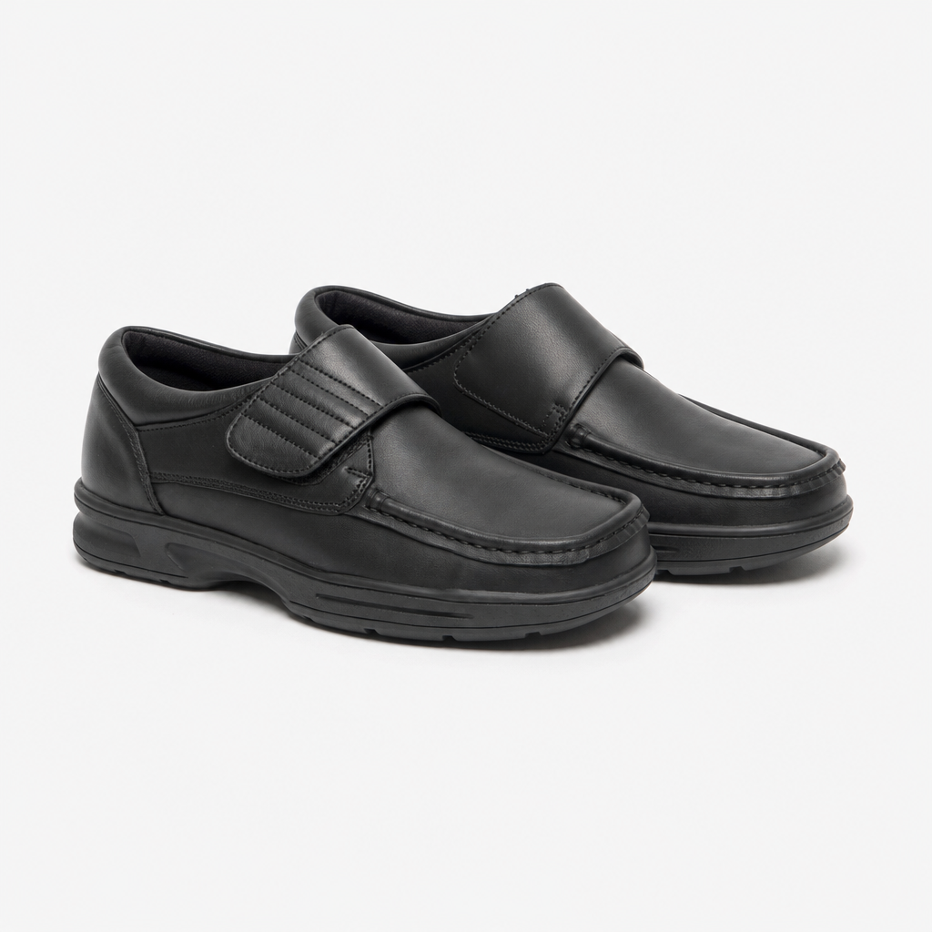 Dr Keller TEXAS Mens Leather Comfort Fit Shoes Black
