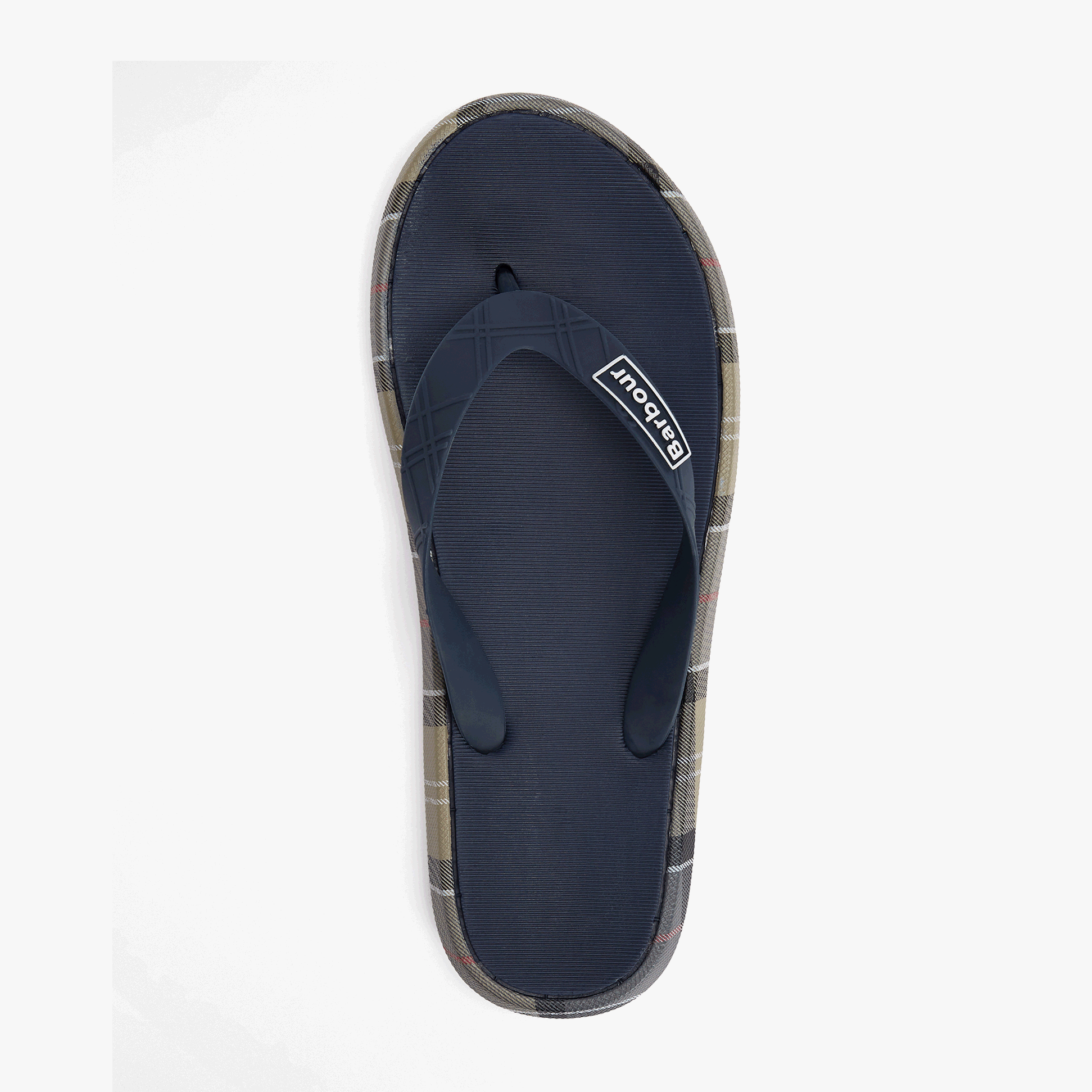 Barbour OAKDALE Mens Toe-Post Sandals Navy/Dress Tartan