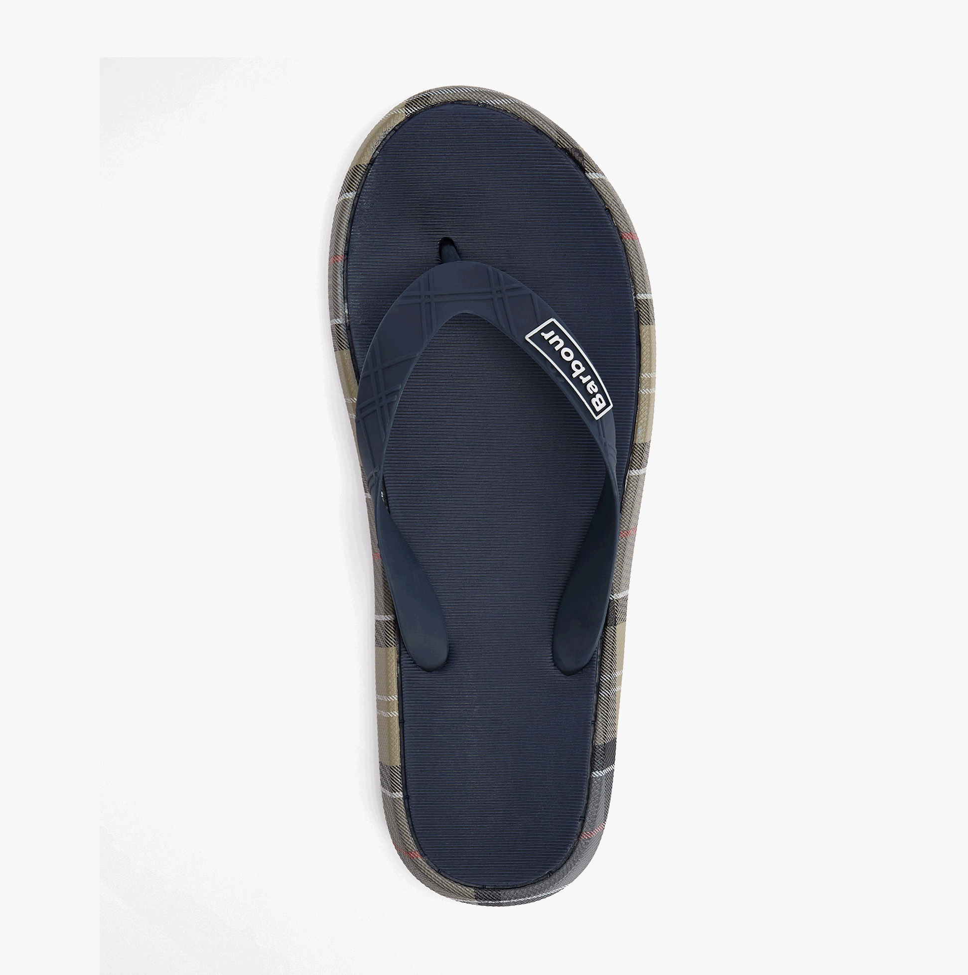 Barbour OAKDALE Mens Toe-Post Sandals Navy/Dress Tartan