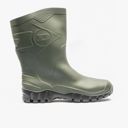 Dunlop Dee Calf Unisex Half Length Wellington Boots Green
