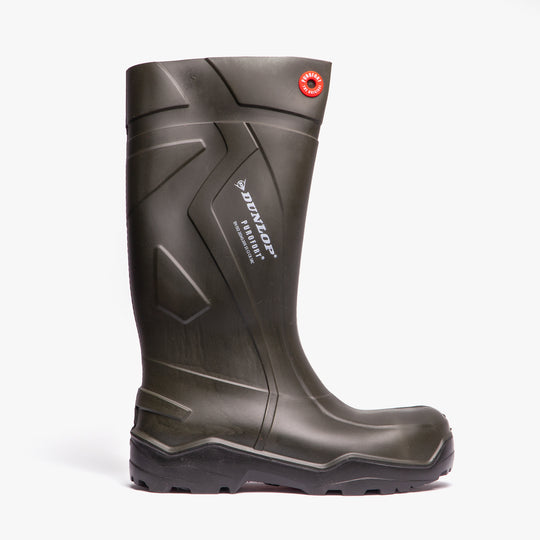 Dunlop PUROFORT+ Unisex S5 Full Safety Wellington Boots Green