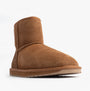 EMU Australia STINGER MINI Womens Sheepskin Boot Chestnut side view showcasing soft sheepskin upper and rubber sole.