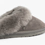 EMU Australia JOLIE Womens Mule Sheepskin Slippers Charcoal side view showing soft sheepskin material and rubber sole.