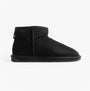 EMU Australia STINGER MICRO Womens Sheepskin Boot Black side view showcasing sheepskin upper and rubber sole.