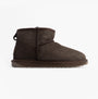 EMU Australia STINGER MICRO Womens Sheepskin Boot Chocolate side view showcasing the soft sheepskin upper and rubber sole.