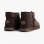 EMU Australia STINGER MICRO Womens Sheepskin Boot Chocolate rear view showcasing sheepskin material and rubber sole.