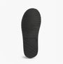 EMU Australia STINGER MICRO FLATFORM Womens Sheepskin Boot Black sole view showing rubber material and water resistant features.