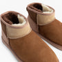 EMU Australia STINGER MICRO PATCHWORK Womens Sheepskin Boot Chestnut front view showing sheepskin lining and patchwork design.