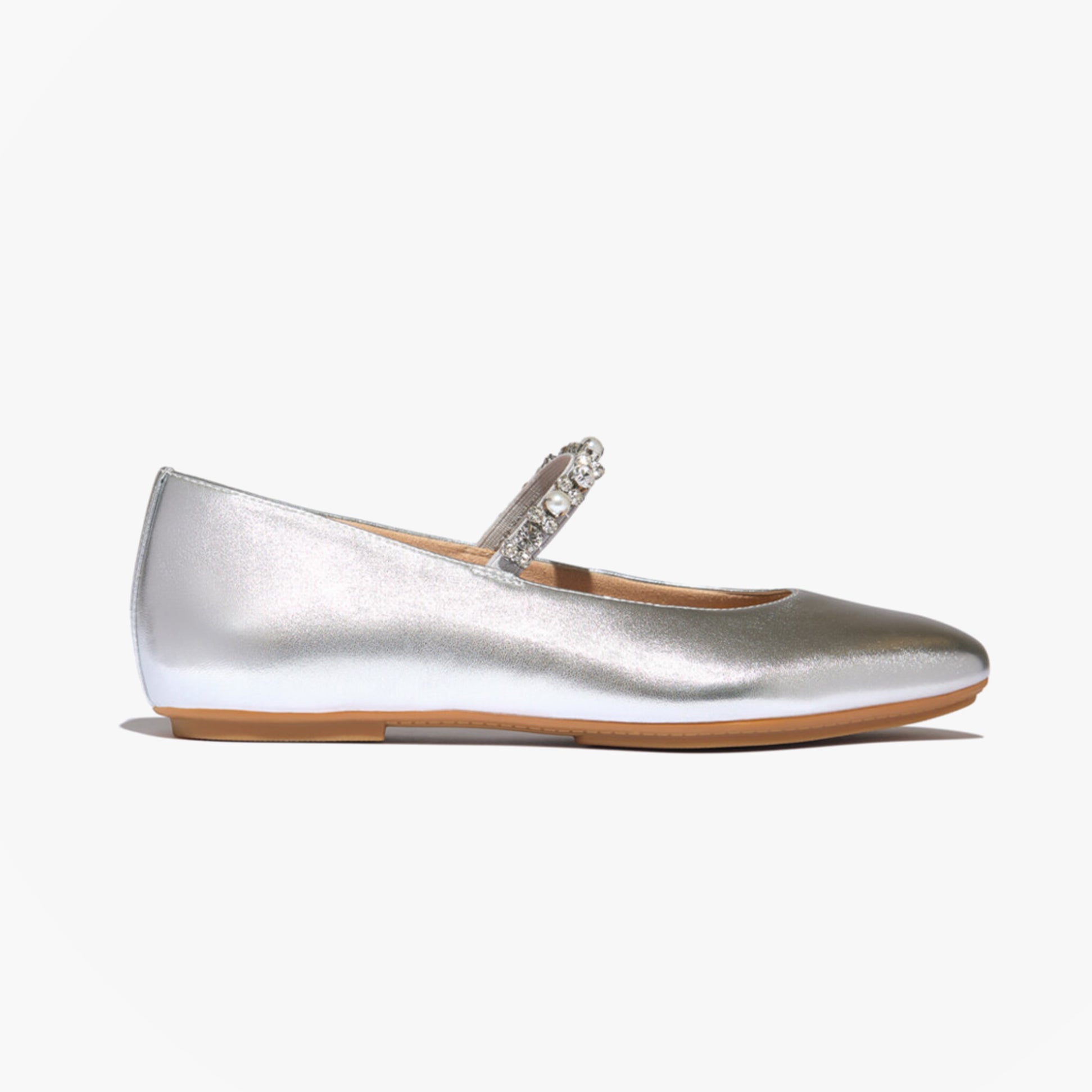 FitFlop DELICATO PEARLS AND CRYSTAL Womens Slingback Sandals Silver