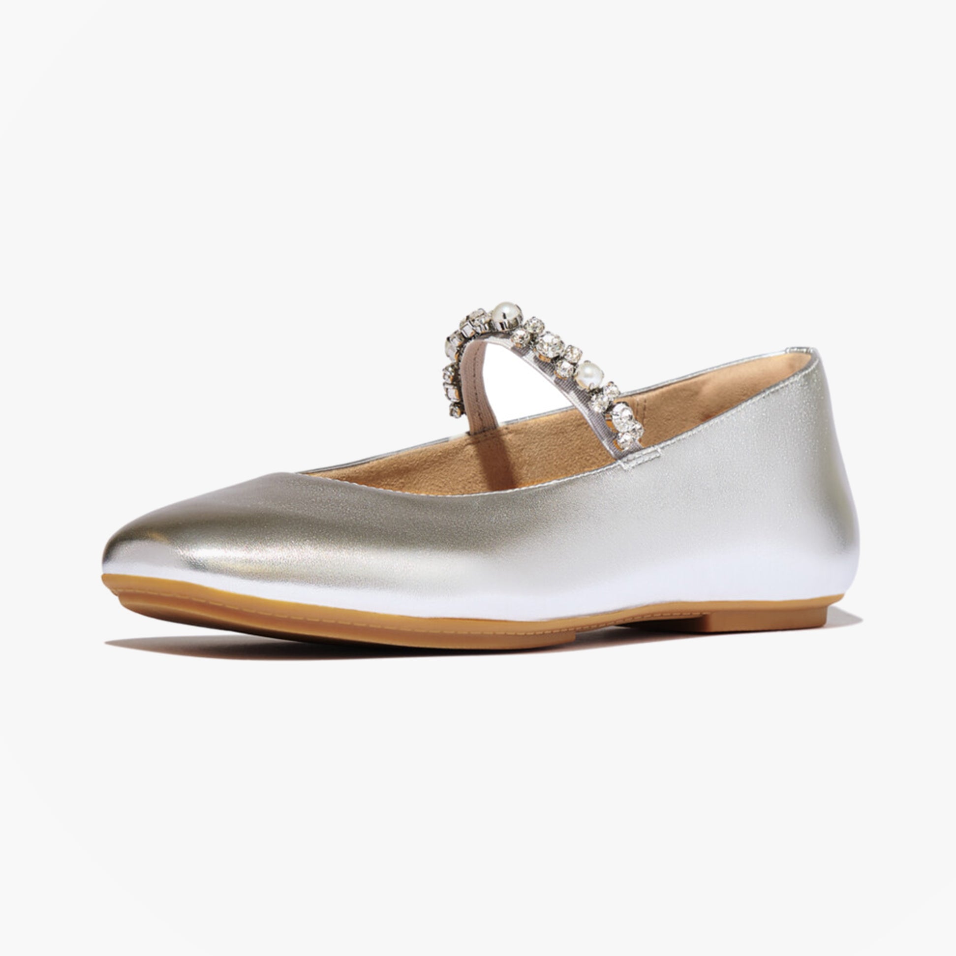 FitFlop DELICATO PEARLS AND CRYSTAL Womens Slingback Sandals Silver