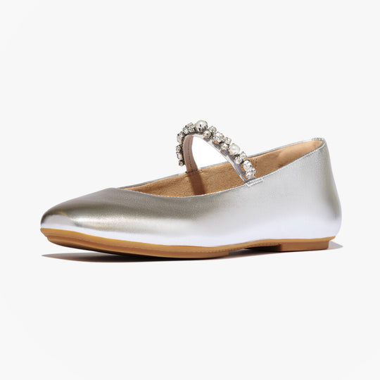 FitFlop DELICATO PEARLS AND CRYSTAL Womens Slingback Sandals Silver