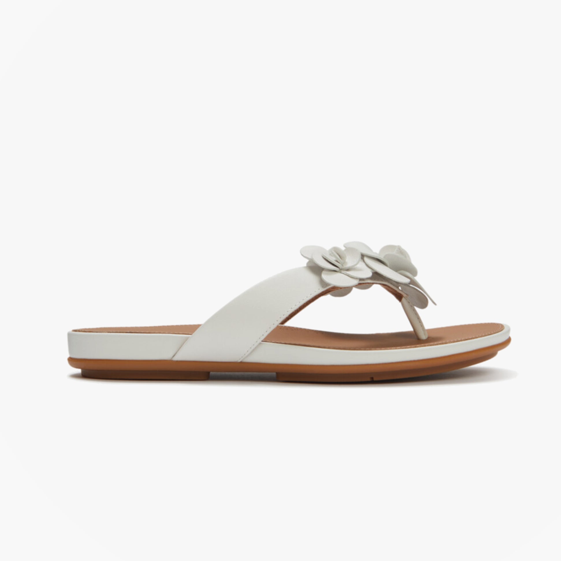 FitFlop GRACIE FLOWER Womens Toe-Post Sandals Urban White
