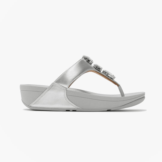 FitFlop LULU ULTRA Womens Toe-Post Sandals Silver