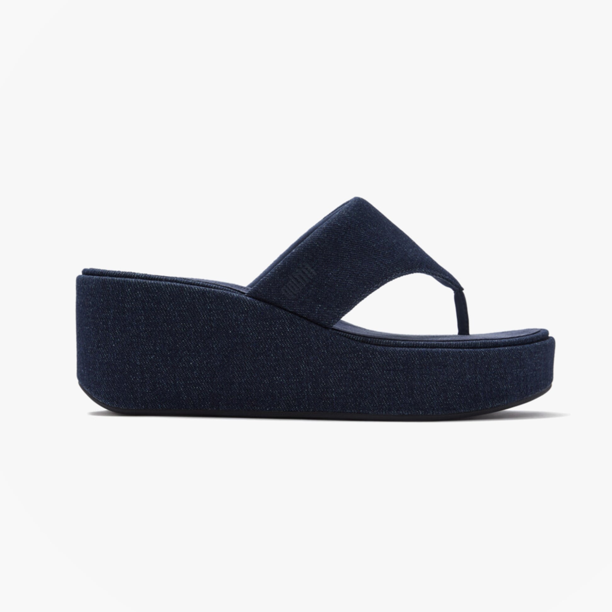 FitFlop PLATFFORMS DENIM Womens Toe-Post Sandals Dark Denim