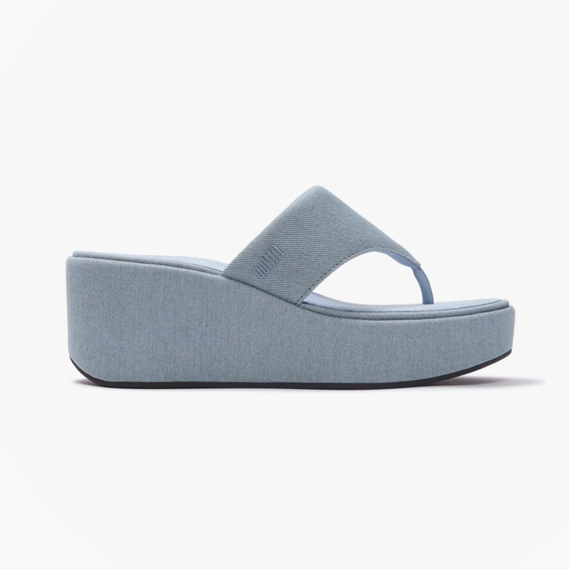 FitFlop PLATFFORMS DENIM Womens Toe-Post Sandals Light Denim