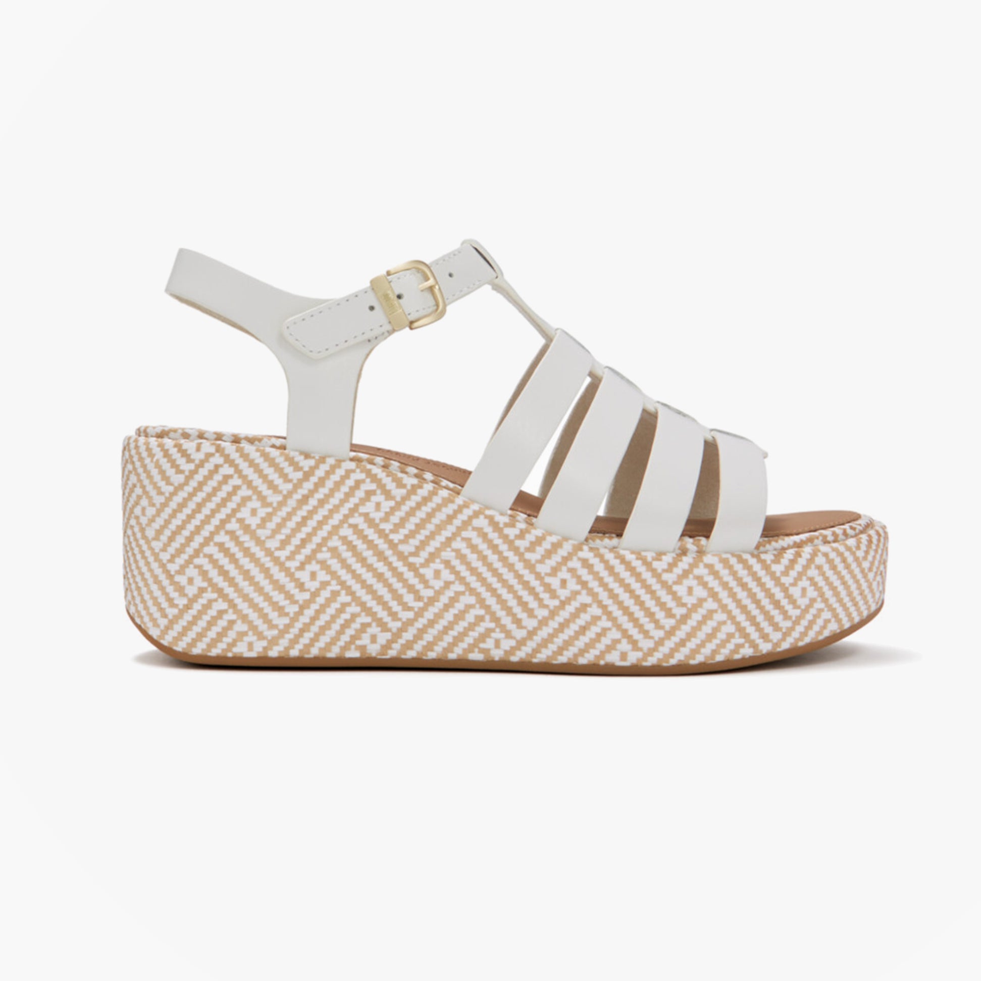 FitFlop PLATFFORMS GRAPHIC Womens Ankle Strap Sandals Urban White