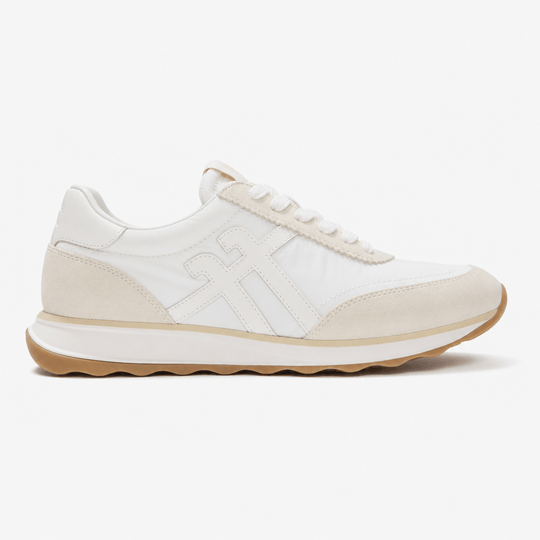 FitFlop RETRO-Q FF FABRIC/SUEDE Womens Casual Trainers Urban White Mix