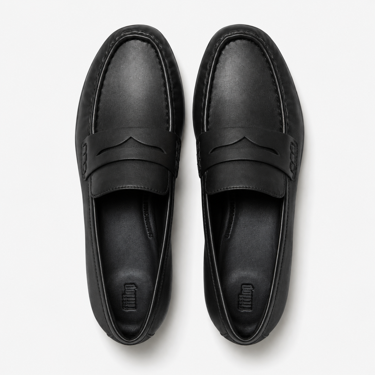 FitFlop DELICATO LEATHER Womens Loafer Shoes All Black
