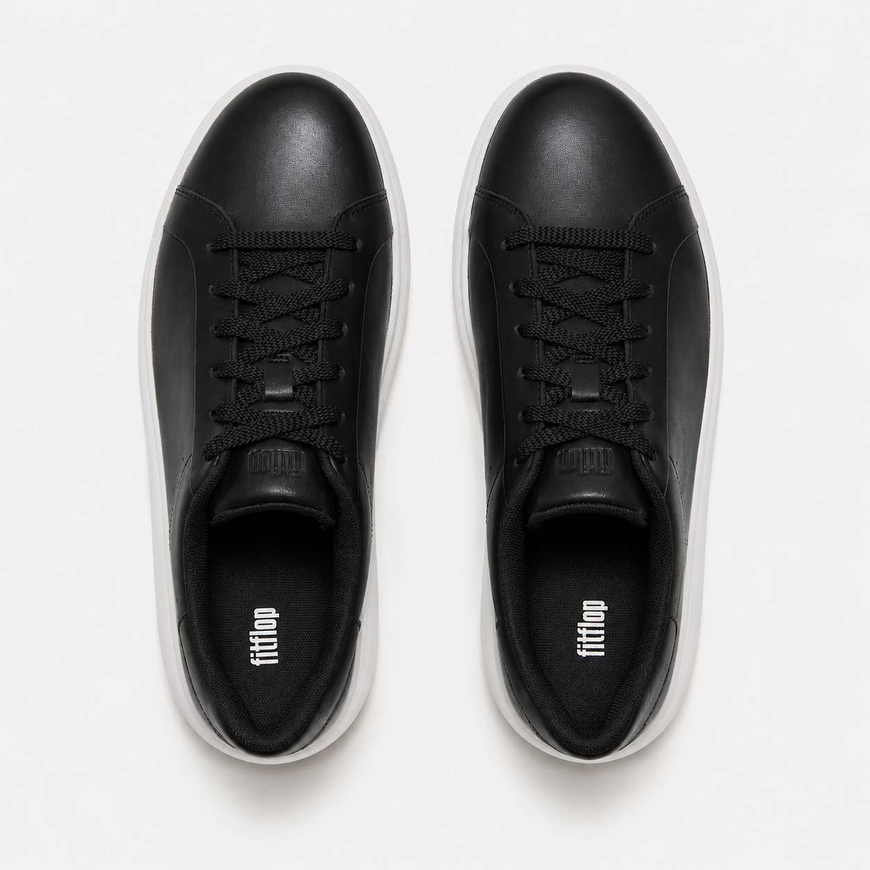FitFlop RTG LEATHER LACE UP Womens Casual Trainers Black