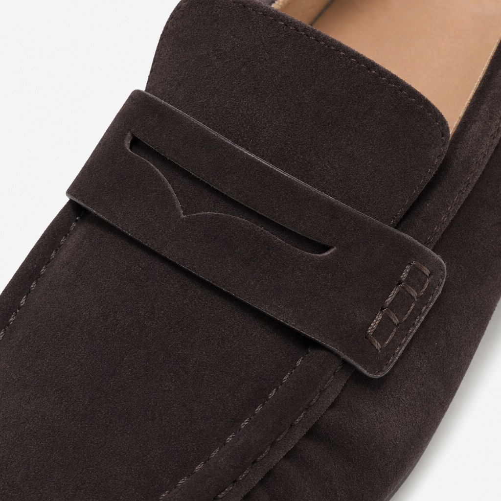FitFlop DELICATO SUEDE Womens Loafer Shoes Chocolate Brown