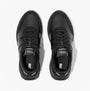 FitFlop F-MODE Womens Leather Trainers Urban Black top view with lace-up design and rubber sole.
