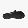 FitFlop iQUSHION GLITZ-BOW Ladies Flip Flops Black sole view with detailed tread design and circular logo.