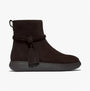 FitFlop iQ-COMFF TASSEL SUEDE Ladies Short Boots Chocolate Brown side view with tassel detailing and EVA sole.