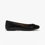 FitFlop DELICATO BOW SEQUIN BALLET Womens Ballet Black side view of black sequin ballerina shoes