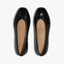 FitFlop DELICATO BOW SEQUIN BALLET Womens Ballet Black top view showing shoe design and shiny sequins.