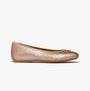 FitFlop DELICATO BOW SEQUIN BALLET Womens Ballet Classic Beige side view of ballerina shoes in metallic finish