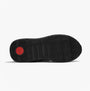 FitFlop F-MODE TEDDY-COLLAR WARM SUEDE Womens Suede Booties All Black sole view showcasing rubber material and design.