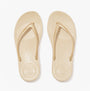 FitFlop IQUSHION Womens Flip Flops Gold top view showing comfortable design and lightweight material.