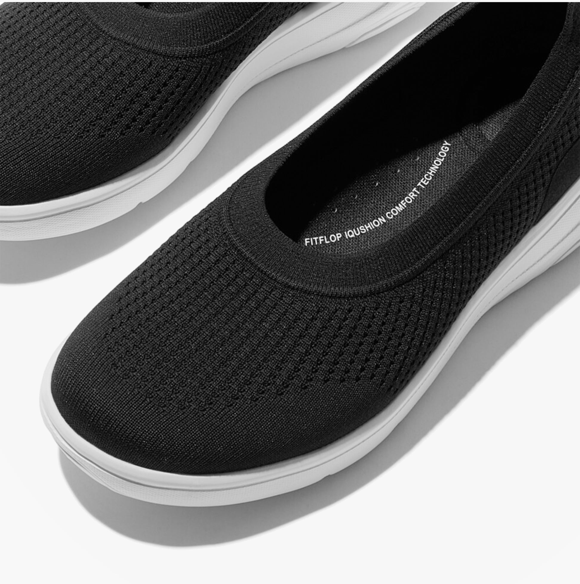 FitFlop SUPER-Q KNIT Womens Ballerina Shoes Black