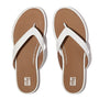 FitFlop GRACIE LEATHER Womens Flip Flops Urban White top view showcasing leather upper and rubber sole.