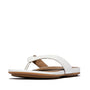 FitFlop GRACIE LEATHER Womens Flip Flops Urban White side view showing leather upper and lightweight sole.