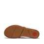 FitFlop GRACIE LEATHER Womens Flip Flops Urban White bottom view with brown rubber sole and red accent.