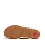 FitFlop GRACIE LEATHER Womens Flip Flops Platino bottom view showing rubber sole with detailed grip pattern.