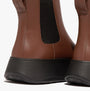 FitFlop F-MODE FLATFORM Womens Chelsea Boots Rich Brown side view showing leather upper and platform sole.