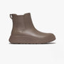 FitFlop F-MODE FLATFORM Womens Chelsea Boots Minky Grey side view showing soft leather upper and platform sole.