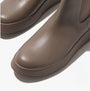 FitFlop F-MODE FLATFORM Womens Chelsea Boots Minky Grey top view showing smooth leather upper and round toe design.