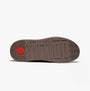 FitFlop F-MODE FLATFORM Womens Chelsea Boots Minky Grey sole view showing rubber bottom and red logo detail.