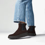 FitFlop F-MODE SUEDE FLATFORM Womens Chelsea Boots Chocolate Brown side view, showcasing suede upper and platform sole.
