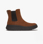 FitFlop F-MODE SUEDE FLATFORM Womens Chelsea Boots Rich Brown side view showcasing suede upper and platform sole.