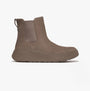 FitFlop F-MODE SUEDE FLATFORM Womens Chelsea Boots Minky Grey side view showcasing suede upper and platform sole.