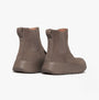 FitFlop F-MODE SUEDE FLATFORM Womens Chelsea Boots Minky Grey back view with elasticated side panels and platform sole.